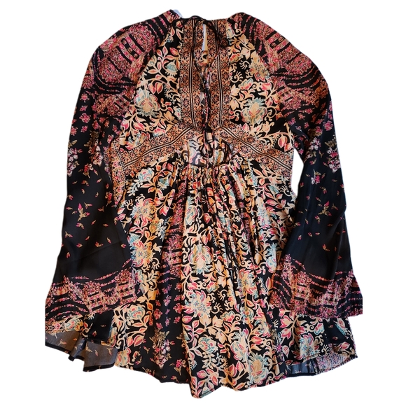 Free People Stevie Printed Tunic | Black Combo | Women's Size XS OB1252142 - Picture 2 of 13